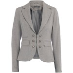 Grey flannel button blazer